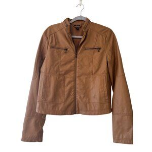 Rue21 Womens Caramel Faux Leather Zip Up Jacket L